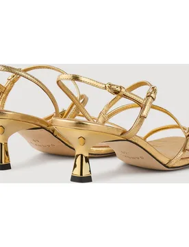 Sandalias de tiras de mujer en charol con tacón bajo - sandro - FashionsVida