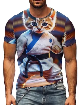 Summer Sports Animal Print Men's 3D Printed Short-Sleeve T-Shirt - Men's Crew Neck, Smooth Fabric Top - Aliexpress - FashionsVida