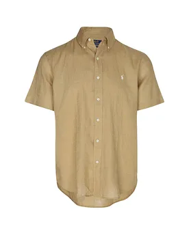 POLO Leinenhemd hellbraun L Herren - Ralph Lauren - FashionsVida