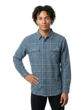Chemise à Manches Longues Daybreak Flannel Pilot Blue 2XL - Salty Crew - FashionsVida