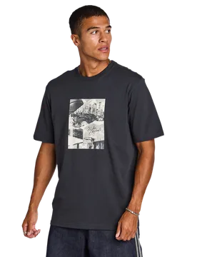 Bball Photo Men T-Shirts - Grey - Size M - Cotton Jersey - Grey - Size: Medium - Adidas - FashionsVida