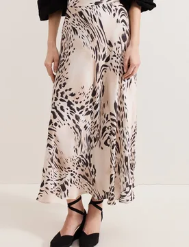 Women's Orla Animal-Print Maxi Skirt in Cream Size: 18 - Cream - Size: 18 - Phase Eight - FashionsVida
