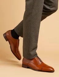 Leather Oxford Shoes Tan male