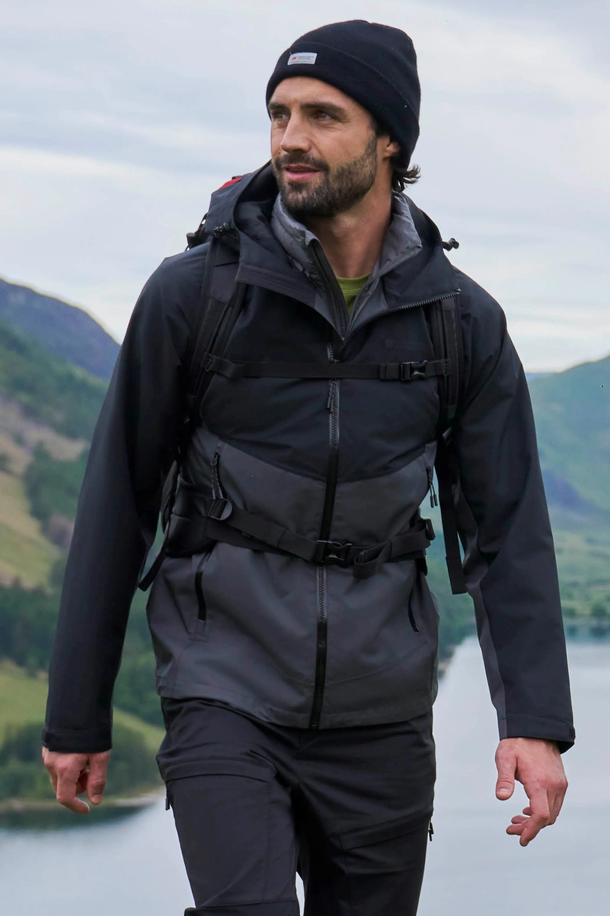 Verge Extreme Mens Waterproof Jacket - Black - Mountain Warehouse - FashionsVida