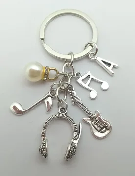 New Music DJ Headset Keychain A-Z Letter Keychain Guitar Notes Keychain Men's Gift Women's Jewelry Accessories - Aliexpress - FashionsVida