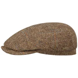 Caverton Tweed Driver Flat Cap by - beige-brown - Size: 59 cm