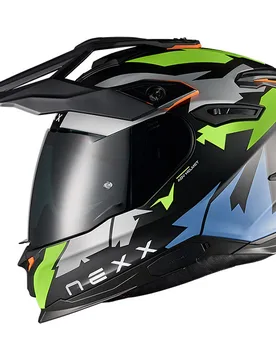 Casco Moto Adventure V.Traveler PRIMAL Nero Neon taglia S - Nexx - FashionsVida