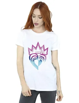 Women's Descendants Pink Crown Cotton Boyfriend T-Shirt in White Size: 3XL - White - Size: 3XL - Disney - FashionsVida