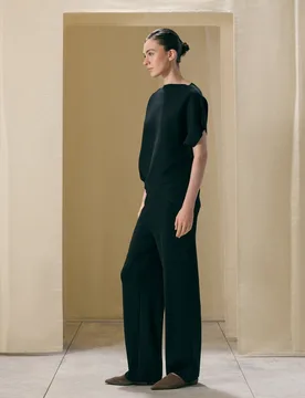 Pantalón liso de tricot de mujer - Woman El Corte Inglés - FashionsVida