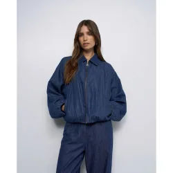 Cazadora bomber de denim de mujer