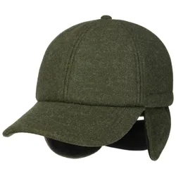 Cap with Ear Flaps by - olive - Size: S (55-56 cm)