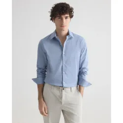 Camisa de hombre de vestir con microestampado a cuadros