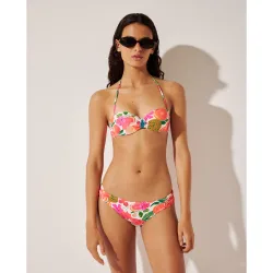 Top bikini con frutas tropicales de mujer
