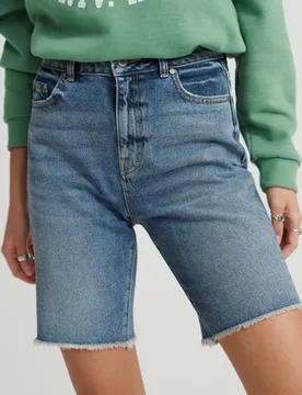 Superdry Damen Bermuda Boy Shorts Blau - Größe: 36 - 59.99 - FashionsVida