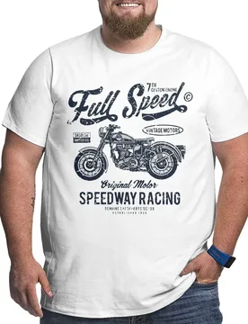 Men's T-Shirt Full Speed Motor Speedway Racing Motorbike 100% Cotton Big Tall Tee Shirt Short Sleeve T Shirt Large 4XL 5XL 6XL - Aliexpress - FashionsVida