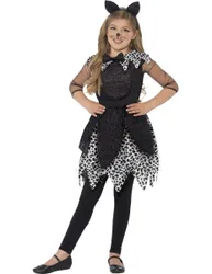 Süsser Leopard Kinderkostüm Katze schwarz-weiss