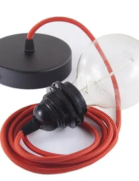 Cables Lampe Suspendue Pendel Pour Abat-jour Rm09 1 M Red / Black One Size - Creative - FashionsVida