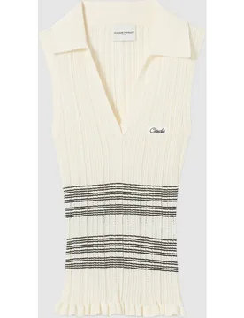 Top de mujer bicolor de punto fino sin mangas - CLAUDIE PIERLOT - FashionsVida