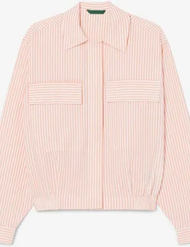 Chaqueta de mujer de seersucker de rayas en de manga larga - Lacoste - FashionsVida