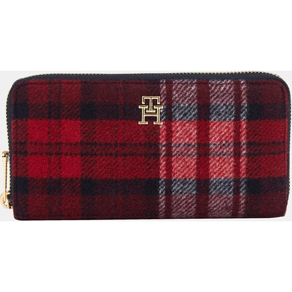 Cartera grande en a cuadros con cremallera - Tommy Hilfiger - FashionsVida