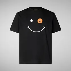 T-shirt con sorriso uomo nero