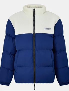 Mens Aspen Zipped Pocket Puffer Jacket In Navy - Size Small - NY Concept - FashionsVida