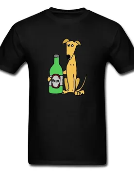 Cartoon Design Greyhound Dog With Large Beer Print T Shirt Men's Summer Cotton O-Neck Short Sleeve T-Shirt S-3XL - Aliexpress - FashionsVida