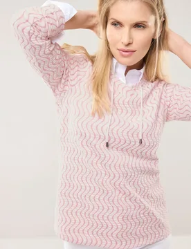 Sweatshirt perfekte Welle, normale Größen, Farbe Rosa, 40, modische Wellenstruktur angenehmer Baumwollmix Damen - Walbusch - FashionsVida