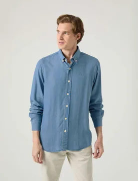 Camisa de algodón de hombre corte regular lisa - Scotta 1985 - FashionsVida