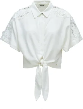 Camisa con encaje y lino de mujer - Salsa Jeans - FashionsVida