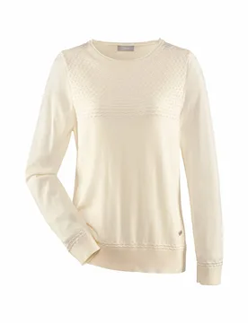 Struktur-Pullover Viskose-Mix - Offwhite - female - Size: 50 - Avena - FashionsVida