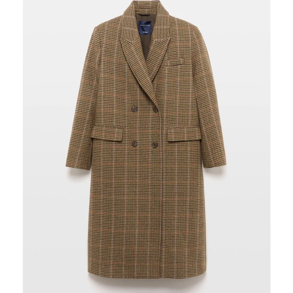 Abrigo largo de paño de mujer de doble cruce - Lloyd's - FashionsVida