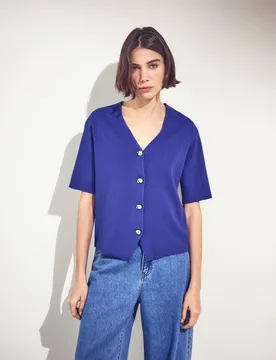 Chaqueta de mujer con escote pico y botones dorados - Woman El Corte Inglés - FashionsVida