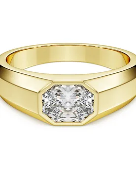 Anello a fascia Octagon, Diamanti creati in laboratorio 1,0 ct tw, Forma ottagonale, Oro giallo 18 K 46 - Swarovski - FashionsVida