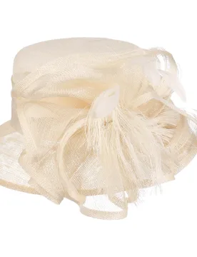 Myra Sinamay Occasion Hat by - cream white - One Size - Size: Hats - McBURN - FashionsVida