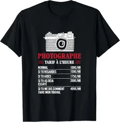 Photographer Price Camera Audiovisual T-Shirt 100% Cotton O-Neck Short Sleeve Summer Casual Mens T-shirt Size S-3XL