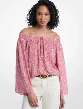 Top de mujer de georgette con hombros descubiertos - MICHAEL Michael Kors - FashionsVida