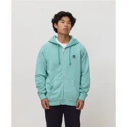 Sudadera con capucha de hombre de 100% algodón orgánico iconic full zip dusty acqua