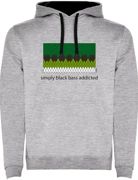 Simply Black Bass Addicted Two-colour Hoodie Heather Grey / Black S Men - Kruskis - FashionsVida