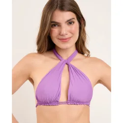 Top de bikini cuello halter liso