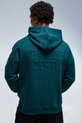 Mens Training Dept Embossed Oversized Hoodie - Teal