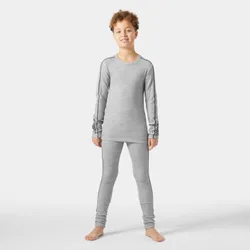 Junior Lifa Merino Midweight Base Layer Set Grey 14 - Grey Melange - Unisex