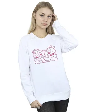 Women's Chip ´n´ Dale Nuts About You Sweatshirt in White Size: Medium - White - Size: M - Disney - FashionsVida