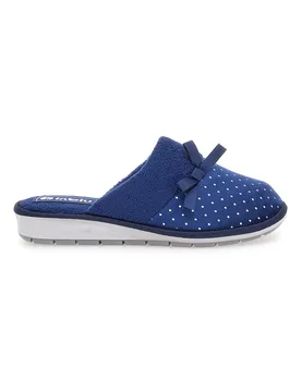 Ciabatte blu con pois e fiocco decorativo 72 LB 41 - Inblu - FashionsVida