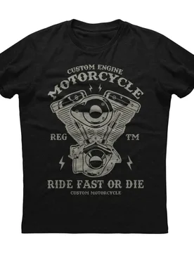 Ride Fast or Die. Engine Motorcycle T-Shirt 100% Cotton O-Neck Summer Short Sleeve Casual Mens T-shirt Size S-3XL - Aliexpress - FashionsVida