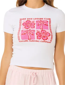 Surf side camiseta manga corta mujer Blanco (L) - Rip curl - FashionsVida