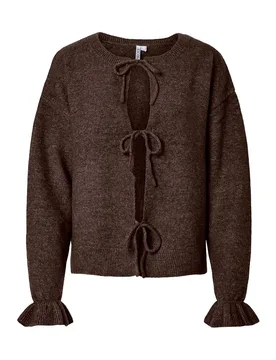 Cardigan Sally Reverisble Hot Fudge / Melange XS - Pieces - FashionsVida