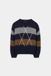 Alpaka-Mix-Pullover mit Muster female