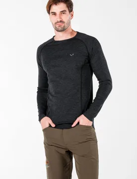 Remus Men's 100% Merino 195gsm Long Sleeve Top - Woolona - FashionsVida