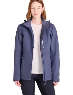 Women's 'Rainforest' Breathable Mesh Lined Lightweight Waterproof Hood Jacket in Blue Size: 22 - Blue - Size: 22 - Mountain Warehouse - FashionsVida